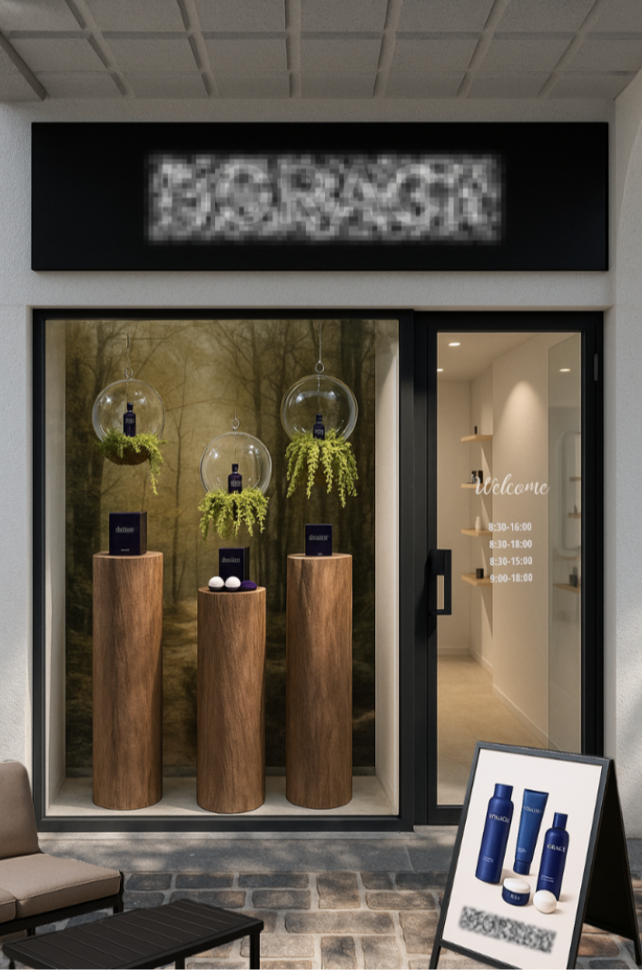 Agencement boutique en Corse-du-Sud réalisé par LaMaisonByL avec mobilier modulable et respect charte graphique de la marque