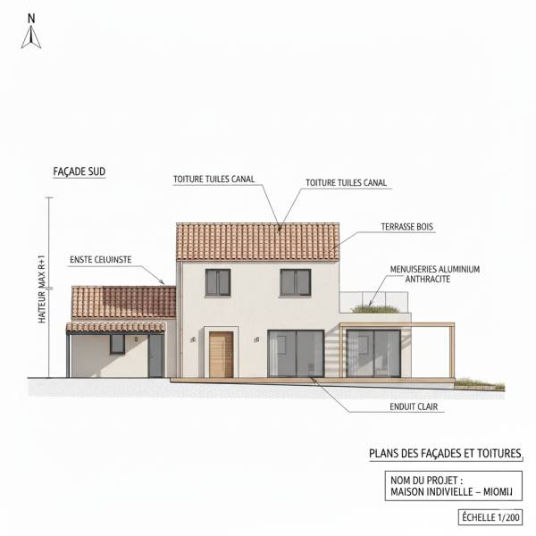  Maison contemporaine intégrée dans le maquis corse à Miomu près de Bastia